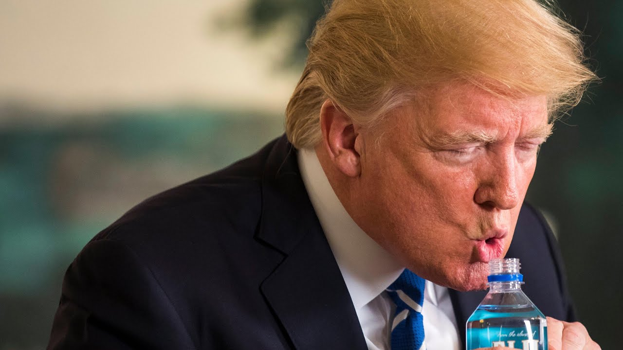 Donald Trump drinking